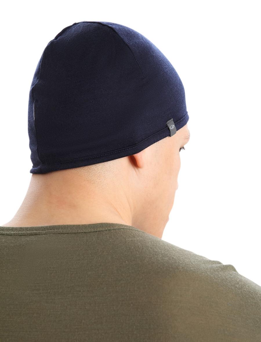 Loden / Midnight Navy Women's Icebreaker Unisex Merino Pocket Beanie Hats | USA 1486SGLO